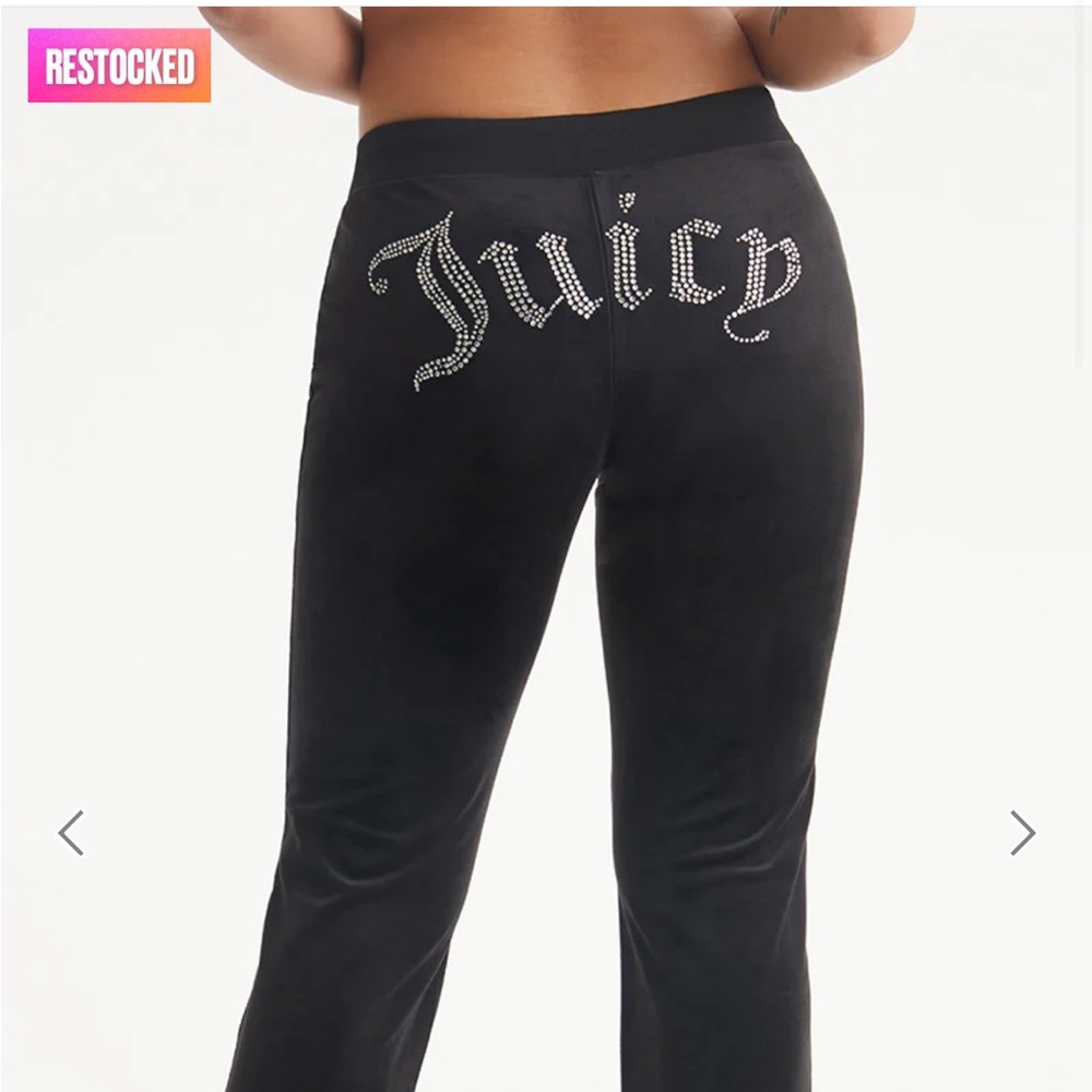 Black Velour Juicy Couture Track Pants Size Small